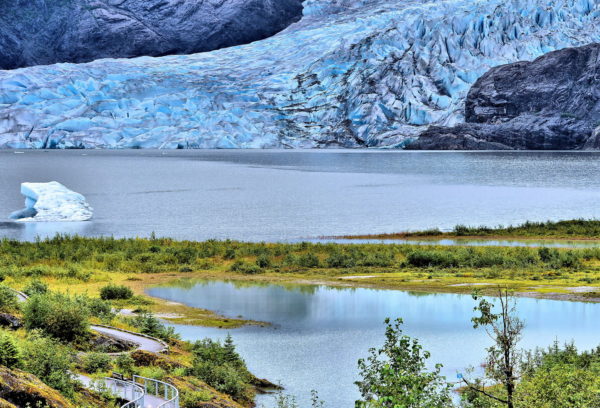 Visitor Center Overlook of Mendenhall Glacier near Juneau, Alaska - Encircle Photos
