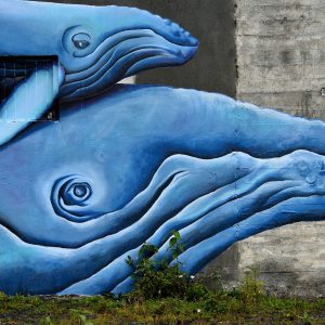 Seward Bound Whale Mural by Pechuzal and McElroy in Seward, Alaska - Encircle Photos