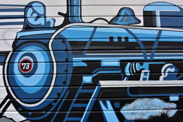 Locomotive Engine #73 Mural in Skagway, Alaska - Encircle Photos
