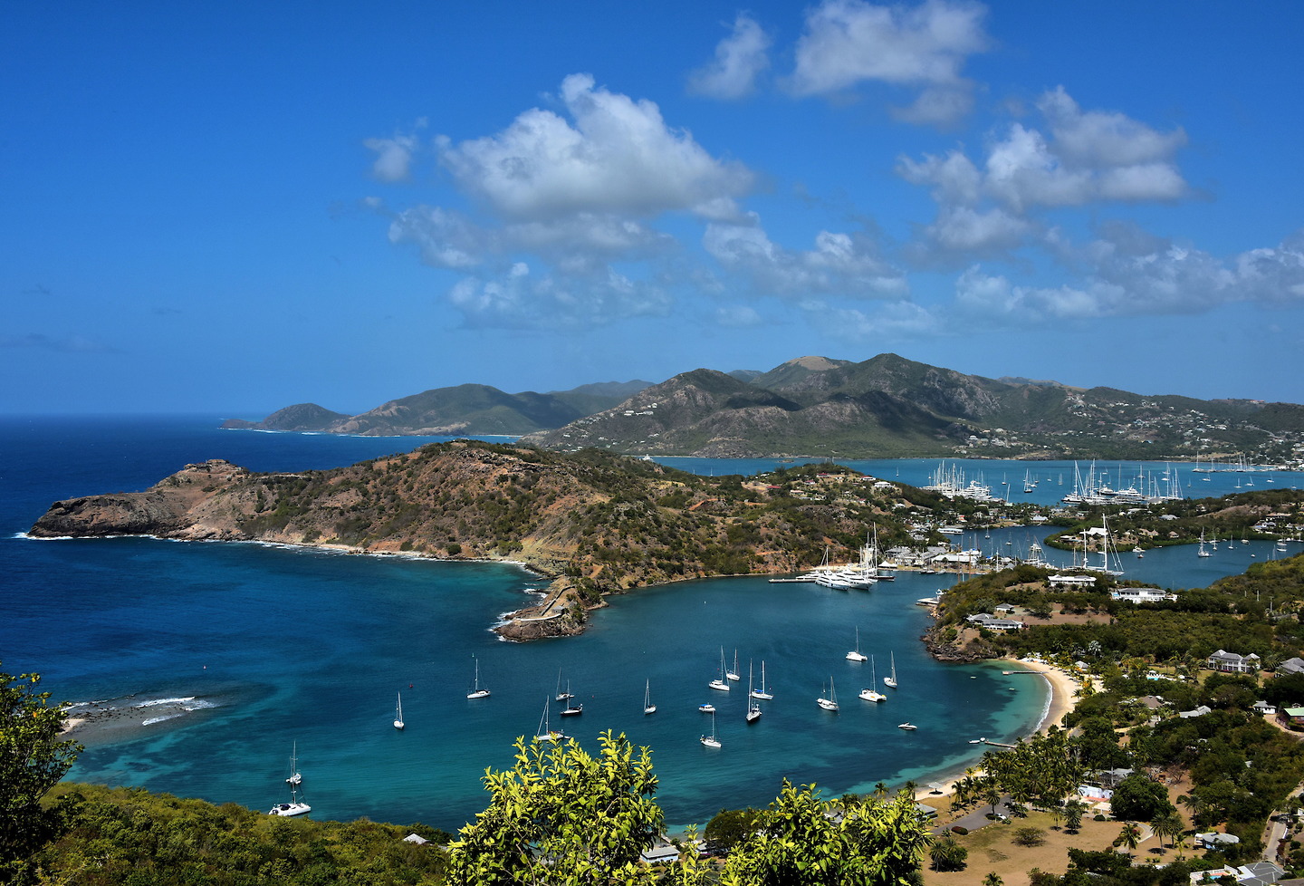 Elevated View of English and Falmouth Harbours in English Harbour