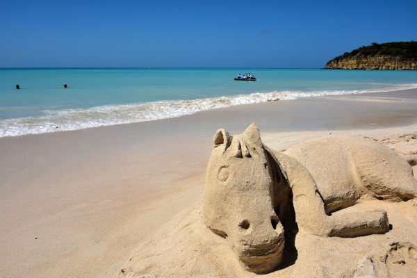 Horse Sand Sculpture at Dickenson Bay in St. John’s, Antigua - Encircle Photos