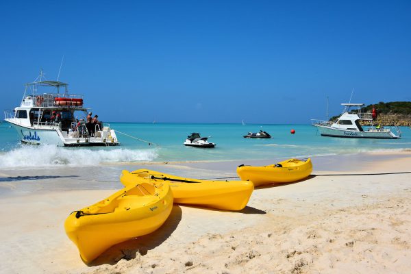 Kayaks on the Beach at Dickenson Bay in St. John’s, Antigua - Encircle Photos