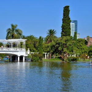 Greek Bridge over Lake at February 3 Park in Palermo, Buenos Aires, Argentina - Encircle Photos