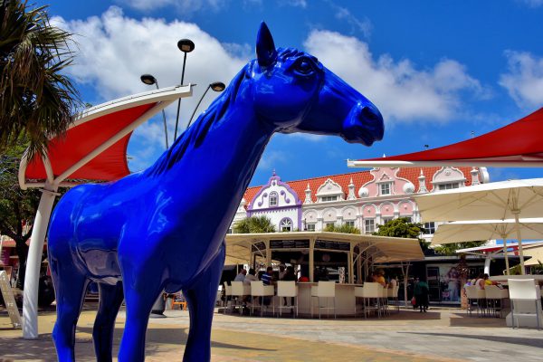 Blue Horse Sculpture in Oranjestad, Aruba - Encircle Photos
