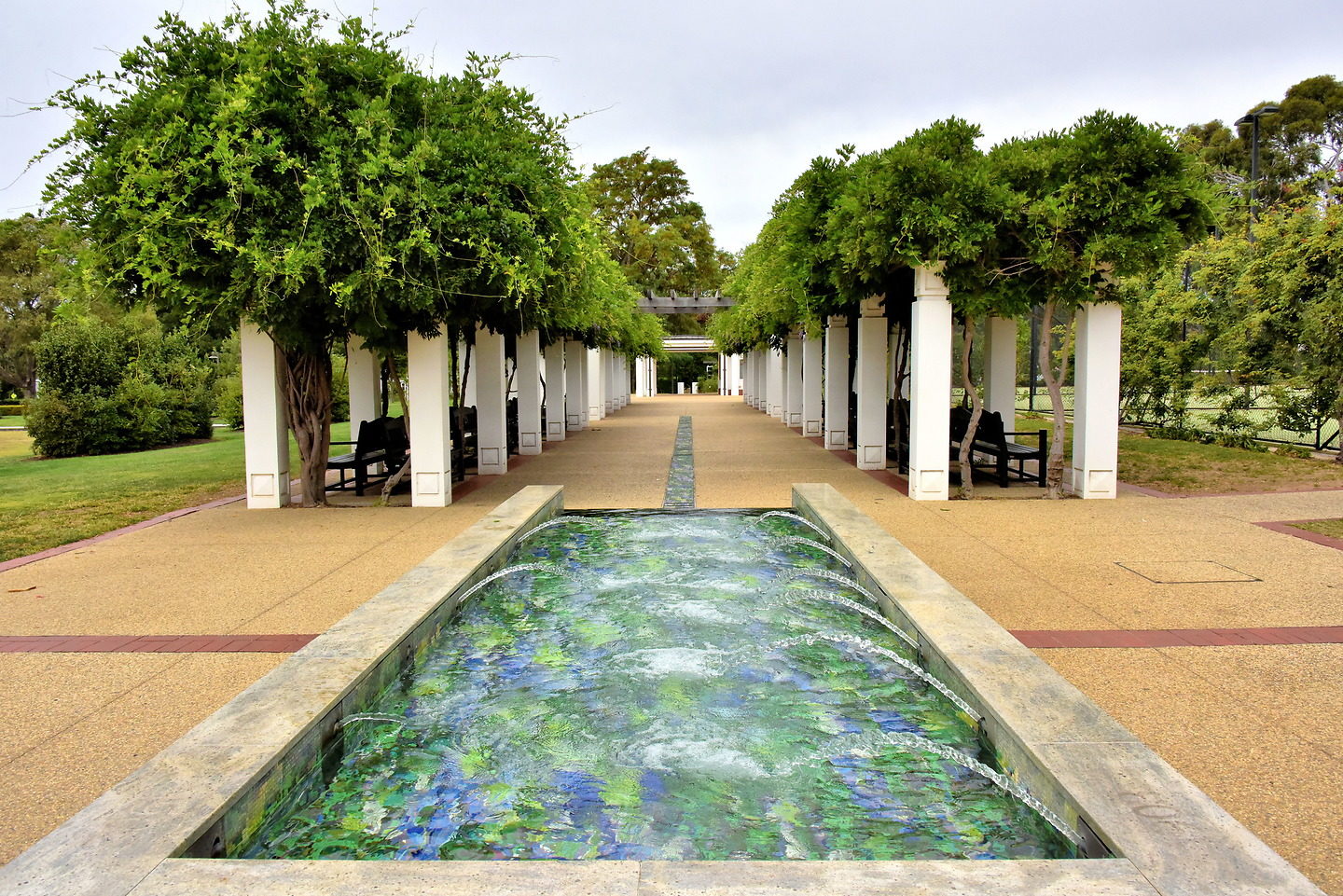 Fountain at Old Parliament House Gardens in Canberra, Australia