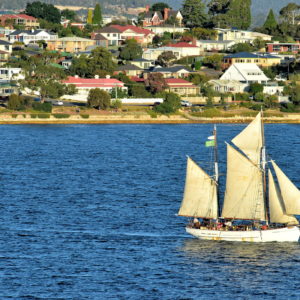 Schooner on Derwent River in Hobart, Australia - Encircle Photos