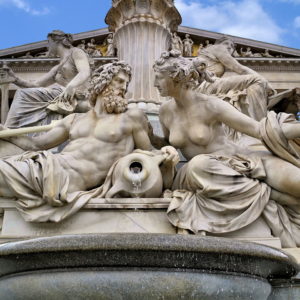 Athena Fountain at Austrian Parliament Building in Vienna, Austria - Encircle Photos