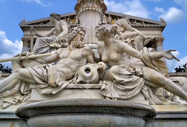 Athena Fountain at Austrian Parliament Building in Vienna, Austria - Encircle Photos