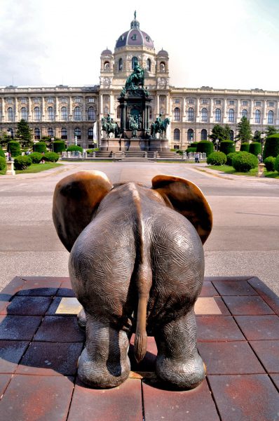 Elephant Statue Facing Kunsthistorisches Art History Museum in Vienna, Austria - Encircle Photos