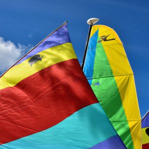 Colorful Sailboat Sails at Half Moon Cay, The Bahamas - Encircle Photos