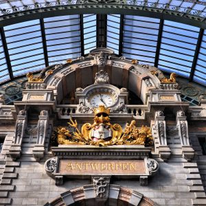Central Station Train Shed Antwerpen Sign in Antwerp, Belgium - Encircle Photos