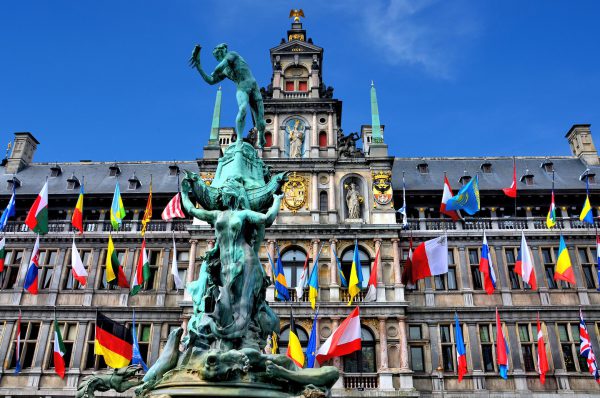 Stadhuis and Brabo Fountain in Antwerp, Belgium - Encircle Photos