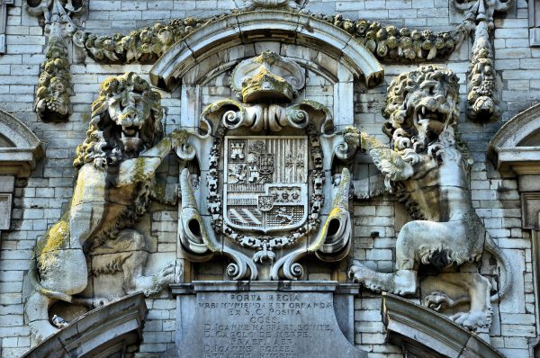 Waterpoort King of Spain Coat of Arms in Antwerp, Belgium - Encircle Photos