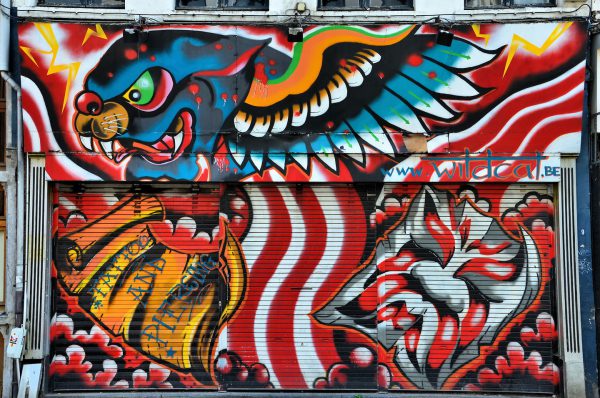 Wildcat Tattoo Parlor Mural in Antwerp, Belgium - Encircle Photos
