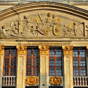 House of the Dukes of Brabant Pediment at Grand Place in Brussels, Belgium - Encircle Photos