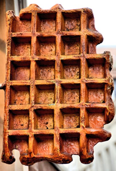 Street Vendor Brussels Waffle Sign in Brussels, Belgium - Encircle Photos
