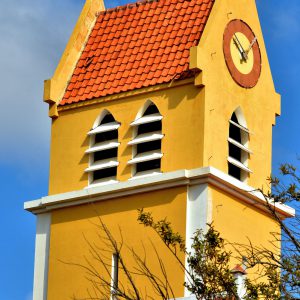 San Bernardo Church’s Clock Tower in Kralendijk, Bonaire - Encircle Photos
