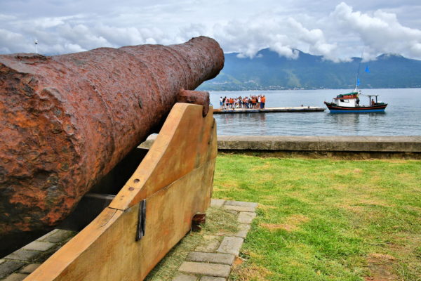 Cannons along Waterfront in Ilhabela, Brazil - Encircle Photos