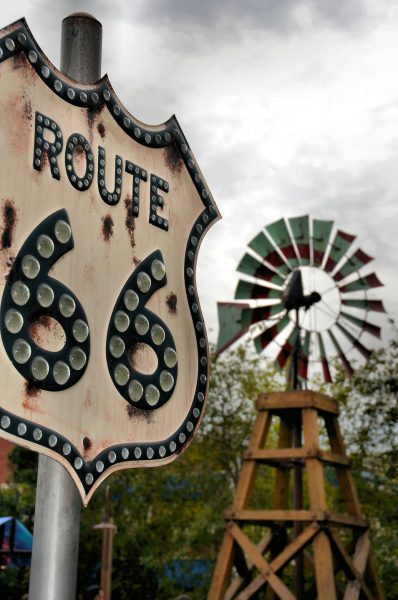 Route 66 Rusted Sign at California Adventure in Anaheim, California - Encircle Photos