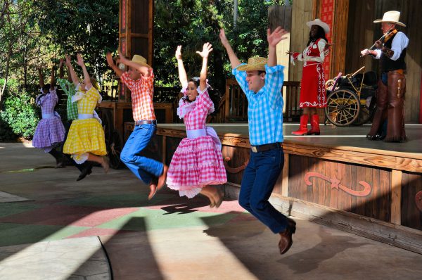 Cowboys and Cowgirls Dancing in Frontierland at Disneyland in Anaheim, California - Encircle Photos