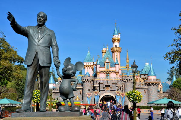 Walt Disney and Mickey Mouse Partners Statue at Disneyland in Anaheim, California - Encircle Photos