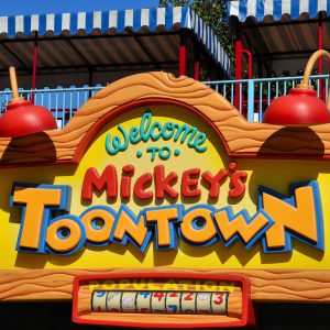 Welcome to Mickey’s Toontown Sign at Disneyland in Anaheim, California - Encircle Photos