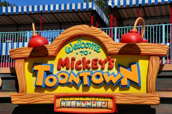 Welcome to Mickey’s Toontown Sign at Disneyland in Anaheim, California - Encircle Photos