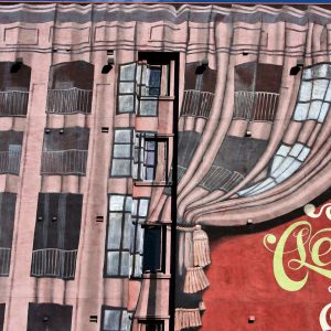 Cleo Theater Curtain Mural on Former Redbury Hotel in Hollywood, California - Encircle Photos
