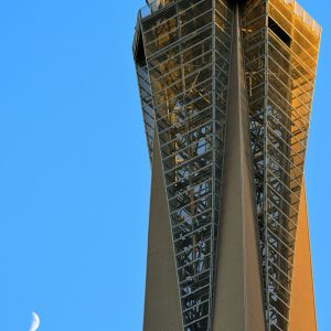 AT&T Microwave Tower and Crescent Moon in Los Angeles, California - Encircle Photos