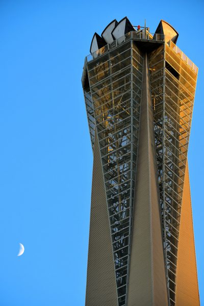 AT&T Microwave Tower and Crescent Moon in Los Angeles, California - Encircle Photos