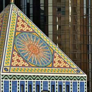 Central Library Tiled Pyramid Tower in Los Angeles, California - Encircle Photos