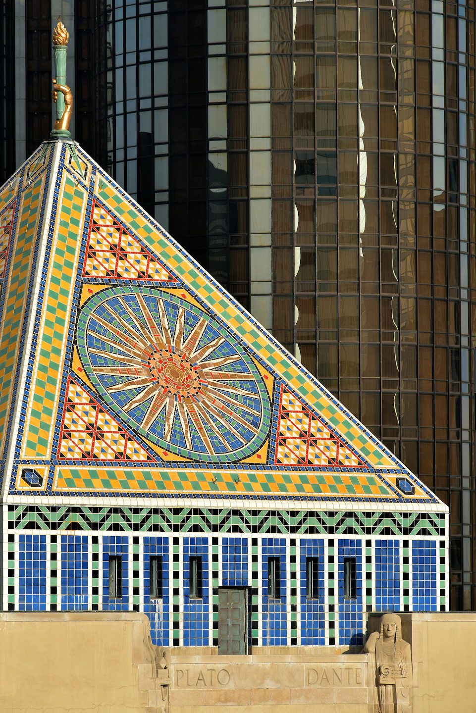 Central Library Tiled Pyramid Tower in Los Angeles, California