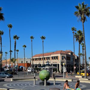 Green Globe in McFadden Square in Newport Beach, California - Encircle Photos