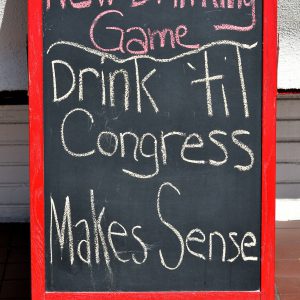 Humorous Chalkboard Sign at Bar in Newport Beach, California - Encircle Photos