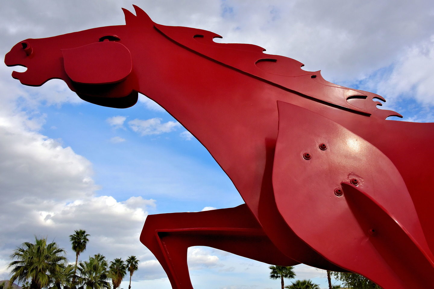 Charger Red Horse Sculpture in Palm Desert, California - Encircle Photos