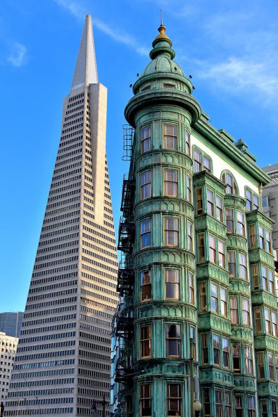 Columbus Tower and Transamerica Pyramid Buildings in San Francisco, California - Encircle Photos