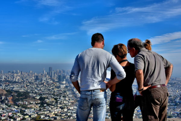 People Overlooking Downtown at Twin Peaks in San Francisco, California - Encircle Photos