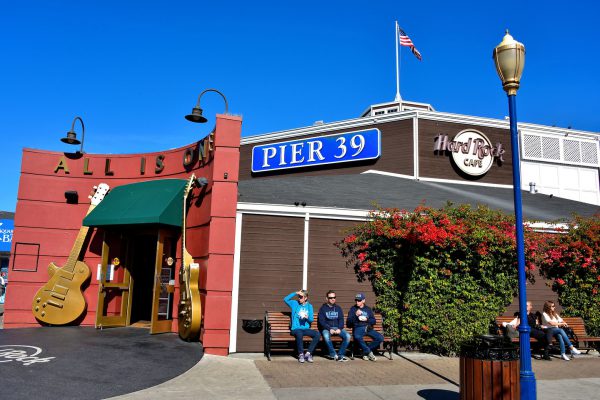 Pier 39 Entrance and Hard Rock Cafe in San Francisco, California - Encircle Photos