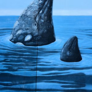 Spyhopping Gray Whale Mural by Wyland in San Francisco, California - Encircle Photos