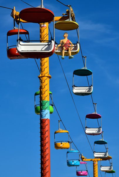 Sky Glider Ride at Amusement Park in Santa Cruz, California - Encircle Photos