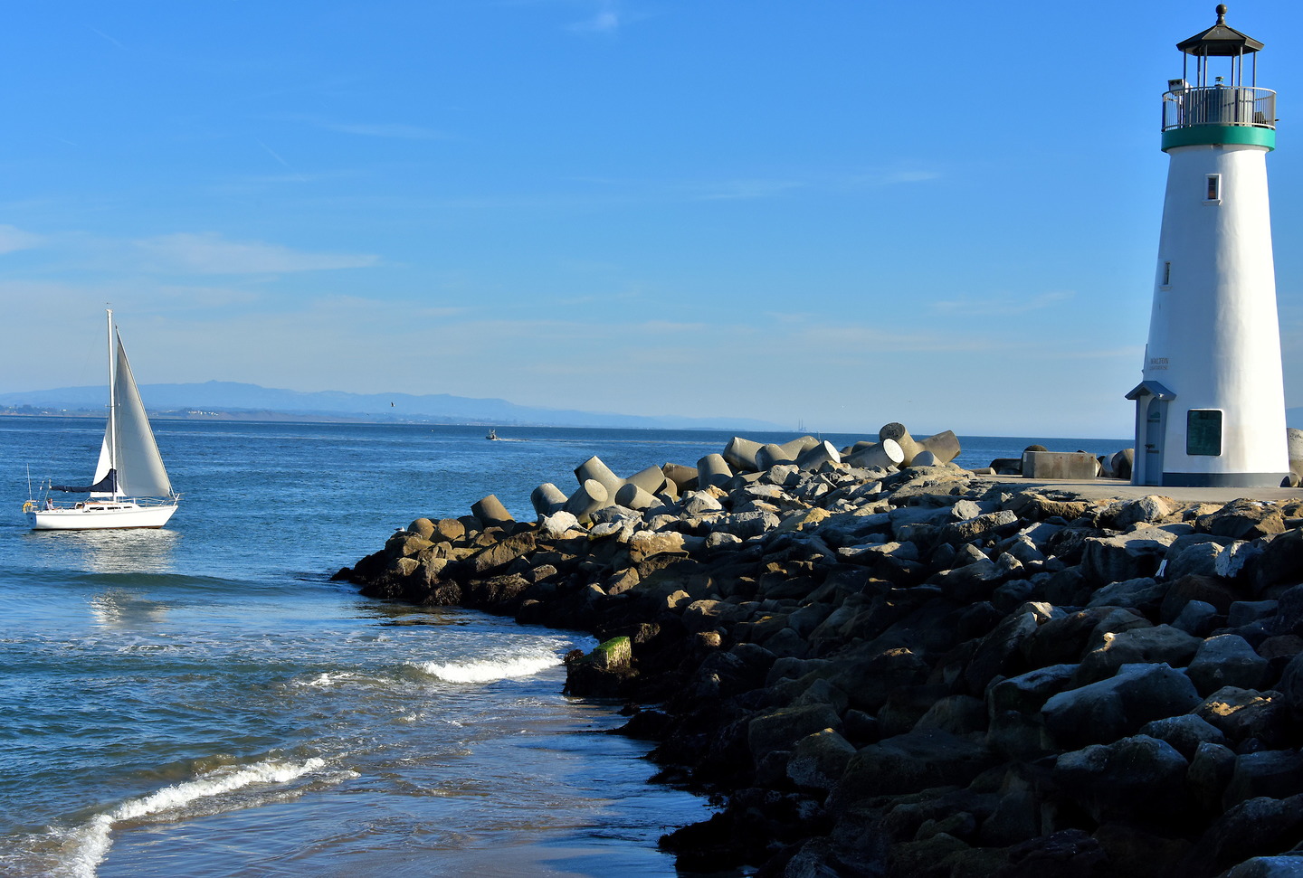Walton Lighthouse on Breakwater in Santa Cruz, California - Encircle Photos