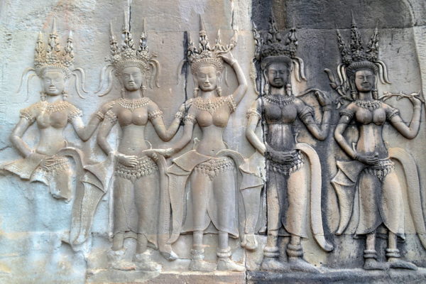 Panel of Davatas at Angkor Wat in Angkor Archaeological Park, Cambodia - Encircle Photos