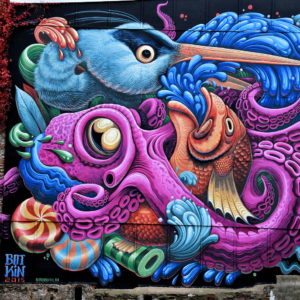 Octopus, Fish and Heron Mural in Halifax, Canada - Encircle Photos