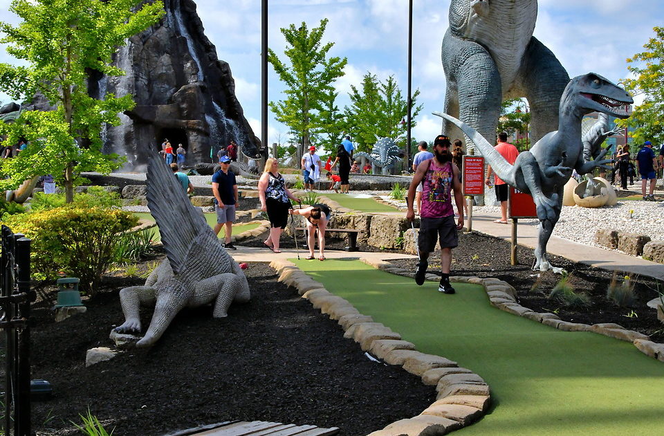 Dinosaur Adventure Golf at Clifton Hill in Niagara Falls, Canada