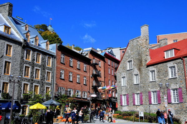 Umbrella Alley in Old Québec City, Canada - Encircle Photos