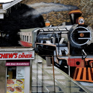Train Mural on Chew Chew’s Diner in Toronto, Canada - Encircle Photos