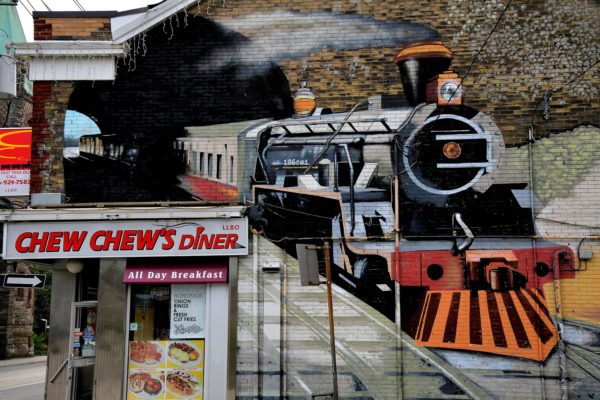 Train Mural on Chew Chew’s Diner in Toronto, Canada - Encircle Photos