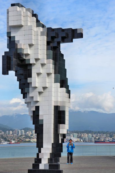 Digital Orca Whale Statue by Douglas Copeland in Vancouver, Canada - Encircle Photos