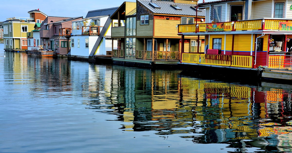Floating Shops, Eateries and Homes at Fisherman's Wharf in Victoria, Canada Encircle Photos