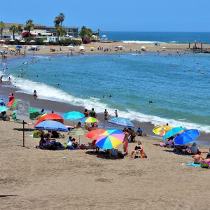 People Swimming and Sunning at Playa El Laucho in Arica, Chile - Encircle Photos